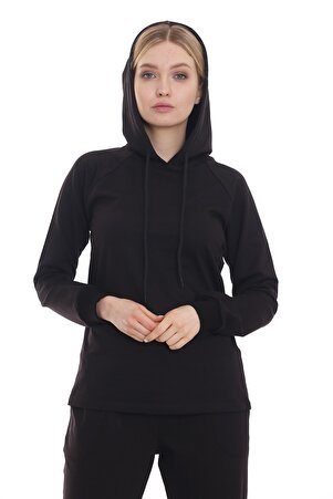 Hooded Long Sleeve Drawstring Detail Sweatshirt