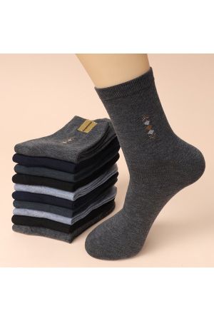 6 Çift Dikişli Ekonomik Pamuklu Desenli Erkek Soket Çorap