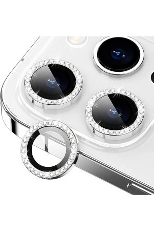 Iphone 11 Pro /11 Pro Max Uyumlu Swarovski Taşlı 3d Kamera Lens Koruyucu Gümüş [3'lü Set]