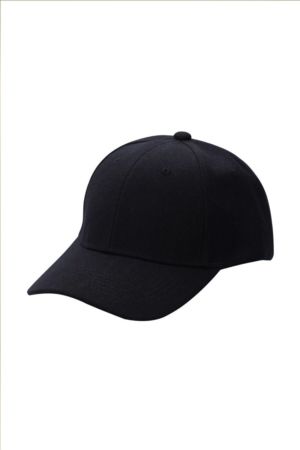 Siyah Spor Şapka Unisex Arkası Cırtlı Ayarlanabilir