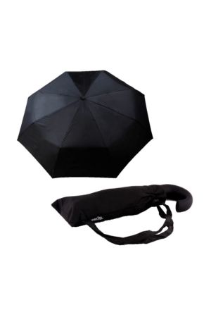 Siyah J Saplı Rüzgarda Kırılmayan Tam Otomatik Şemsiye