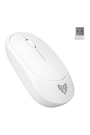 W314 2.4 Ghz Wireless Kablosuz Sessiz Mouse Ofis Beyaz 3 Tuşlu