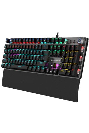 KB-R28 BLADE PLUS Siyah/Gümüş Gökkuşağı Aydınlatmalı Türkçe Blue Switch Mekanik Klavye Gaming Klavye