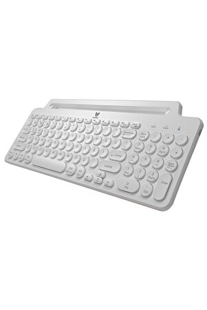 Bt-k99 Bluetooth & Wireless Sessiz Kablosuz Klavye Beyaz Telefon Pc Tablet Tv Laptop Mac Uyumlu