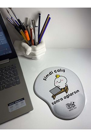 Şimdi Çalış Sonra Ağlarsın Baskılı Bilek Destekli Mousepad