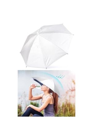 Beyaz Lastikli Plaj Yazlık Kafa Şemsiyesi Güneşten Korunmak Için Şapka Şemsiye Güneş Koruyucu
