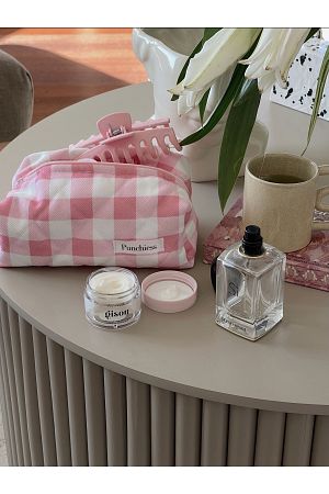 Pembe Pötikareli Makyaj Çantası