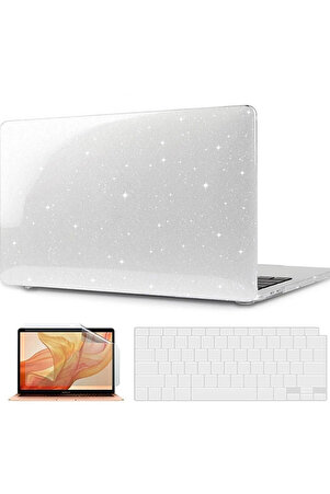 Macbook Pro 13 Inç M2 Çip A2686 Tam Uyumlu Alt Üst Kılıf + Klavye Kılıfı + Ekran Koruyucu Film
