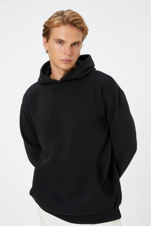 Erkek Oversize Kapüşonlu 3 iplik Şardonlu Sweatshirt