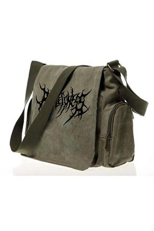 Gothic Punk Baskılı Unisex Yeşil Postacı Çantası