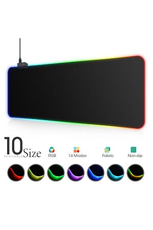 90x40 Rgb Mouse Pad Led Işıklı Baskısız Siyah Renk Gaming Mousepet 90x40cm