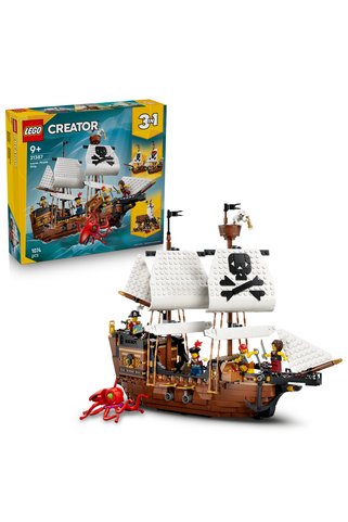 LEGO ® Creator 3’ü 1 Arada İkonik Korsan Gemisi 31387 - 9+ Yaş için Oyuncak Yapım Seti (1074 Parça)