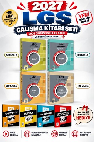 Marka Yayınları 2027 Güncel 8. Sınıf LGS Çıkmış Sorular ve MEB Örnek Soruları Çalışma Kitabı ve 4 Branş Deneme