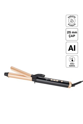 Arzum AR5186 Volume Pro Saç Maşası, Keratin ve Argan Yağlı Plaka, 25 mm maşa çapı, Siyah