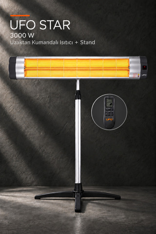 UFO Star/Uk 3000 W Kumandalı İnfrared Isıtıcı+Ayak