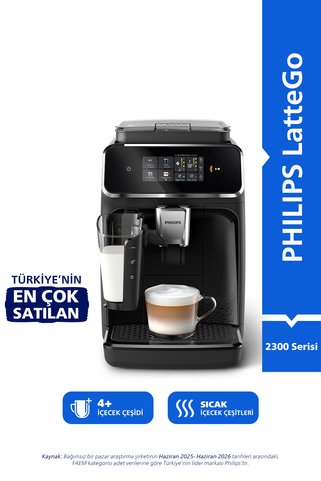 Philips Lattego Tam Otomatik Espresso Makinesi, Tek Dokunuşla 4 Çeşit Içecek, EP2331/10