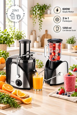 Sinbo SJ-3195 Katı Meyve Sıkacağı Blender Seti