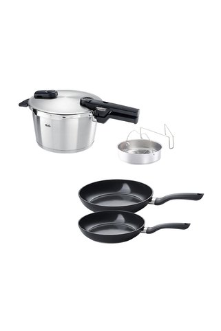 Fissler Vitaquick Premium 4,5 Litre Düdüklü Tencere + Tava Set