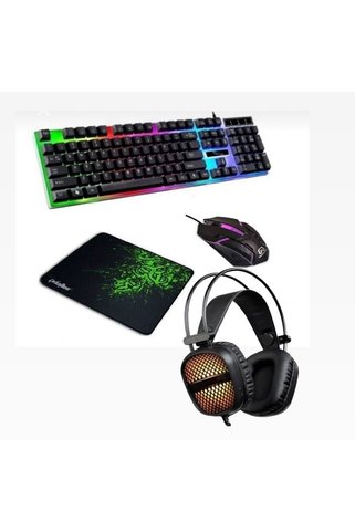 Everest Grup 4in1 Rgb Klavye Mause Razer Pad Kulaklık Esport Oyuncu Gaming Set 7.1 Oyuncu Kulaklıgı Profesyonel