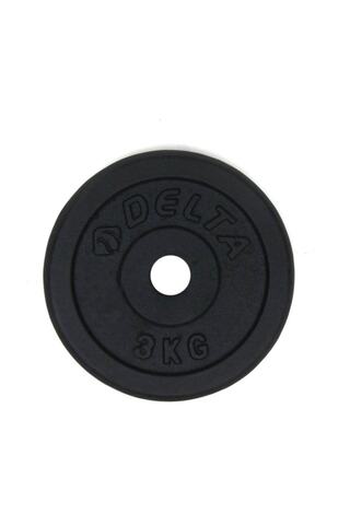 Delta 25,4 Mm Çapında Barlarla Kullanıma Uygun 3 Kg X 2 Adet Toplam 6 Kg Siyah Döküm Plaka Ağırlık