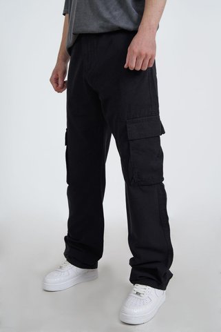 ElitWear Erkek Siyah Kargo Baggy Pantolon (LÜTFEN SATICIYA BOY VE KİLO SORUSU SORMADAN ALMAYINIZ)