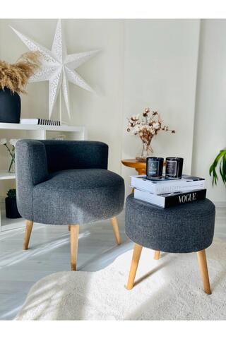 WEBPANYA Tekli Koltuk Berjer Ve Puf Takımı (SALON, BALKON, OFİS) Puf Hediyeli