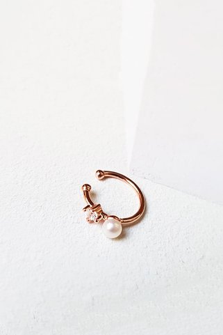 MorMajor Silver Ithal Minicik Inci Taşlı Gümüş Kıkırdak Küpe