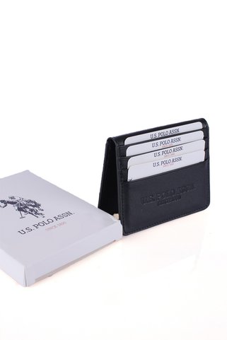 U.S. Polo Assn. 23843 Hakiki Deri Unısex Cüzdan Siyah