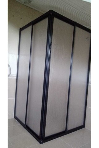 OBERS 70x100cm SİYAH PLEKSİ KÖŞE ALÜMİNYUM DUŞAKABİN