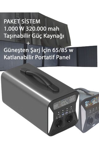 UAPOW Paket Güç Kaynağı 280.800 Mah Powerbank 1100w Katlanabilir Panel 65/85w