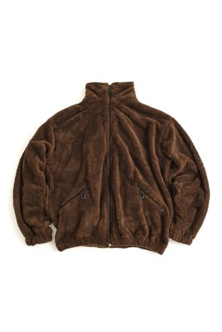 No Plan Erkek Oversize Fermuarlı Pelüş Sweat-Kahve Rengi