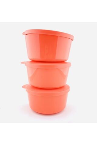 Tupperware Delüks 3lü 550ml Saklama Ve Taşıma Kapları Oranj