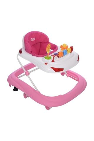 BabyHope Bebek Pembe Tobby Lüks Stoplu İtmeli Yürüteç 218