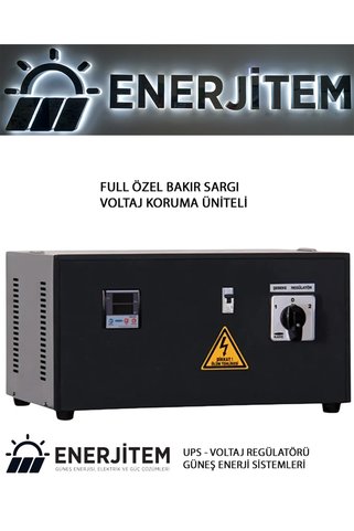 ENERJİTEM Full bakır sargı,regülatör 10 kva monofaze servo kontrollü voltaj regülatörü, korumalı