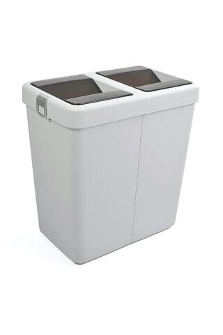 Motek 80 Litre Hassas Kapaklı Çift Gözlü Geri dönüşüm Çöp Kovası