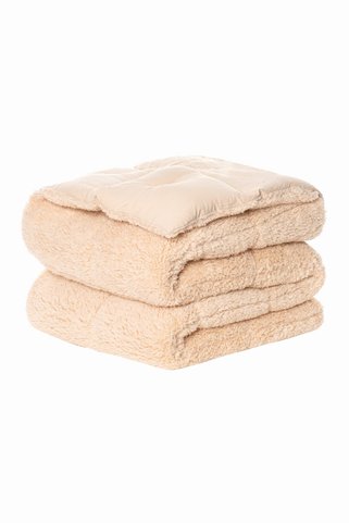 Cotton Box Peluş Krem Rengi Tek Kişilik Yorgan - 155x215cm