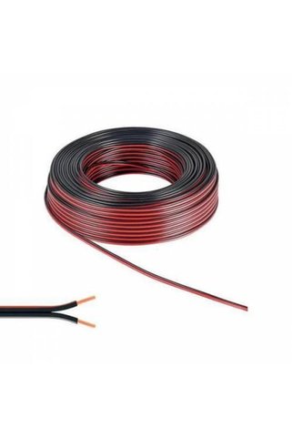 Kordon Hoparlör Kablosu 100mt 2x0,75 Siyah-kırmızı
