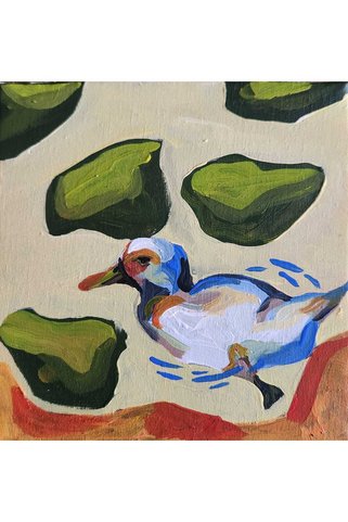 Sanat Markt Pet Yavru Hediye Kutusu - Ördek - Sanatsal Hediye Kutusu - SArı Renk - 15x15cm tuval