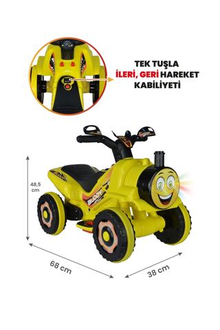 ujtoys Müzikli Ve Led Işıklı Akülü Atv 6v Buddy Sarı