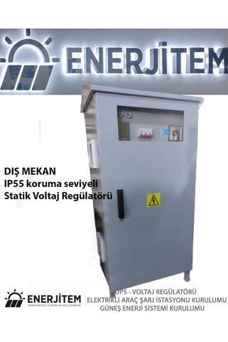 ENERJİTEM IP55,DIŞ MEKAN,Voltaj Regülatörü Statik 75 Kva Trifaze Özel Üretim,Çok Sessiz, 75 Kva