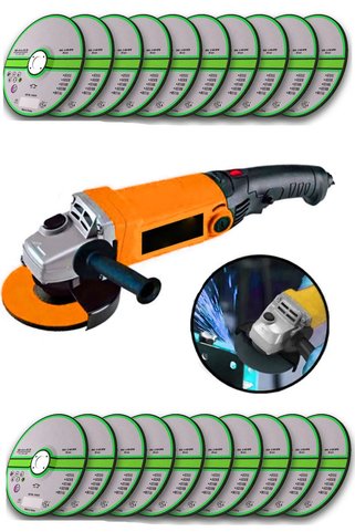 MOONSHOP 3500w 6 Kademe Devir Ayarlı Spiral Taşlama Makinesi Avuç Içi Taşlama 125mm + 20 Ad Taş