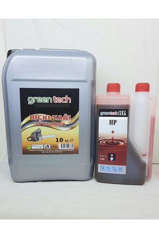 Greentech 30 NUMARA BIÇKI TESTERE ZİNCİR YAĞI 10 Lt+2T 2 Zamanlı Ölçekli Ağaç Kesme Bıçkı Yağı 1 Lt