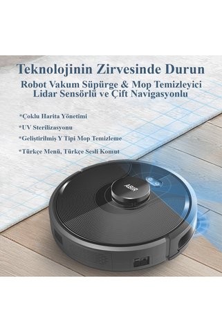 Abir X8 Lidar 4000pa Robot Süpürge & Paspas