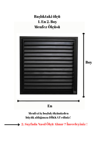 ALÜPAN Mat Siyah 45x40 Alüminyum Menfez Banyo Wc Havalandırma Panjur