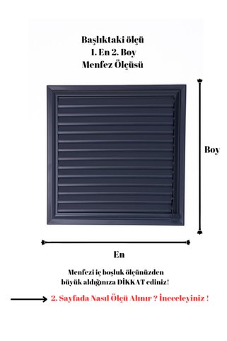 ALÜPAN Antrasit Gri 40x45 Alüminyum Menfez Banyo Wc Havalandırma Panjur