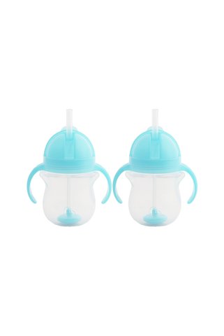 Munchkin Tıklama Kilitli Uçlu Pipetli Alıştırma Bardağ Mavi ,6ay ,207ml,2li Paket