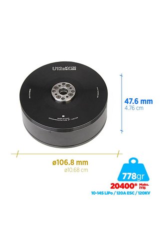 T-Motor U Power Type U12II 120KV Brushless Fırçasız Motor UAV Multikopter Multi-rotor Quadcopter Hex