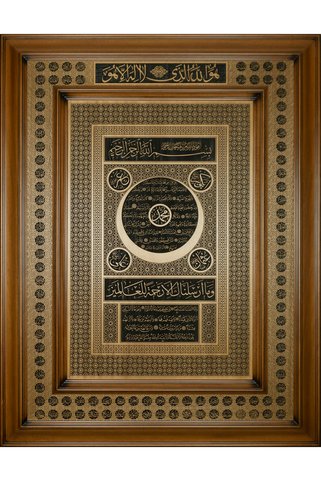 esnur collection ESMAÜL HÜSNA'LI HİLYE-İ ŞERİF AHŞAP TABLO