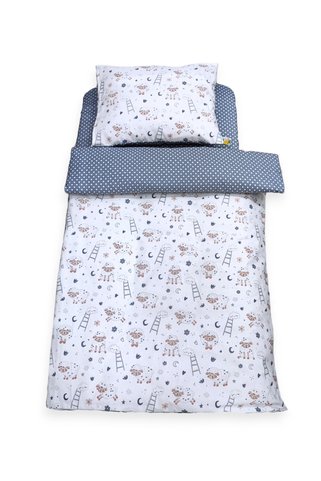 Bebek Özel Pamuklu Çocuk 100x200 Yastık Çarşaf Yorgan Kuzular Gri (Yorganlı)