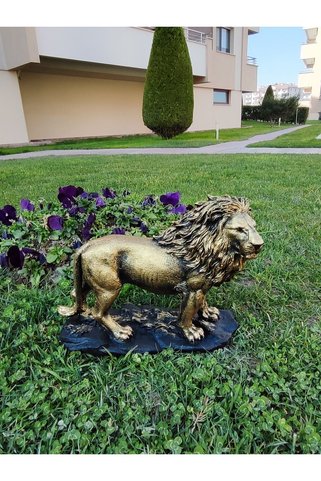 BilgeCe hoMe Aslan heykeli, Ayakta Aslan Heykeli, Gold Aslan heykeli, Polyester Heykel